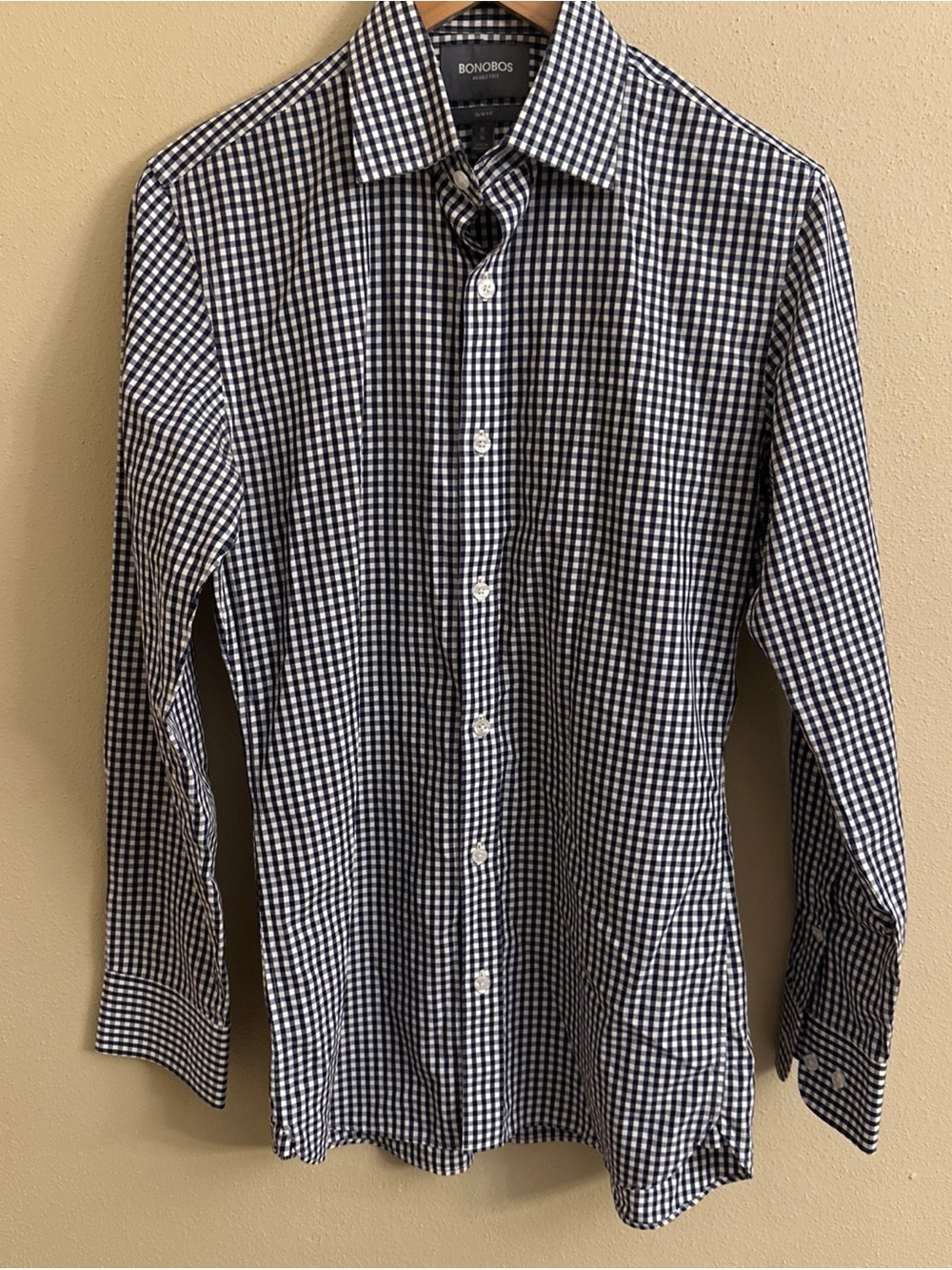 Bonobos Slim Fit Wrinkle-Free Shirt Size 15/34 Long Sleeve Button Down Office